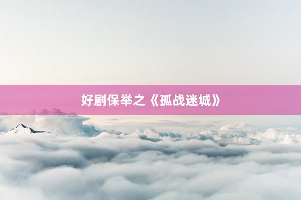 好剧保举之《孤战迷城》