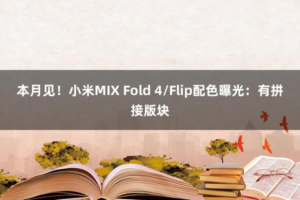 本月见！小米MIX Fold 4/Flip配色曝光：有拼接版块