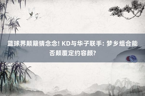 篮球界颠簸猜念念! KD与华子联手: 梦乡组合能否颠覆定约容颜?