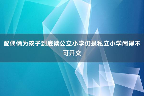 配偶俩为孩子到底读公立小学仍是私立小学闹得不可开交