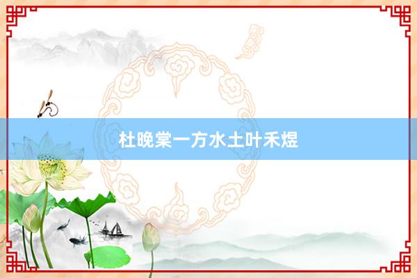 杜晚棠一方水土叶禾煜