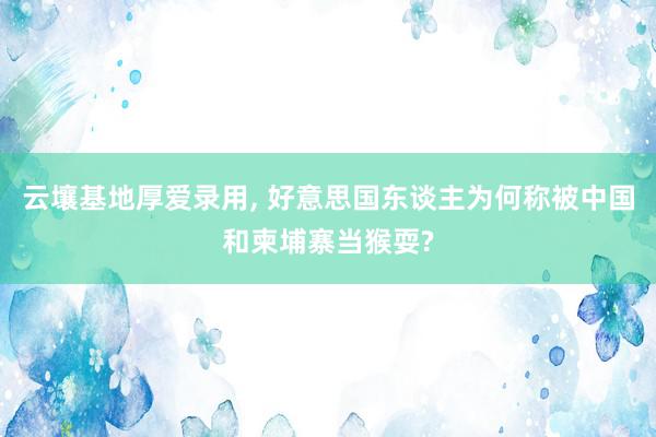 云壤基地厚爱录用, 好意思国东谈主为何称被中国和柬埔寨当猴耍?