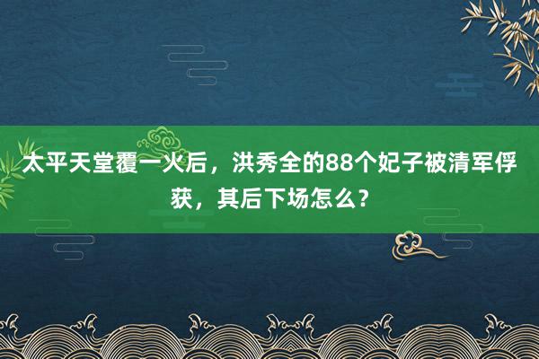 太平天堂覆一火后，洪秀全的88个妃子被清军俘获，其后下场怎么？